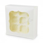 Коробка на 12 кексів з віконцем, біла, 340 * 250 * 90
