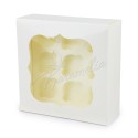 Коробка на 9 кексів з віконцем біла, 250*250*90