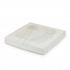 Коробка для пряників з вікном біла, 23 * 23 * 3