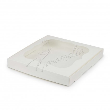 Коробка для пряників з вікном біла, 23 * 23 * 3