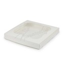 Коробка для пряників з вікном біла, 23 * 23 * 3