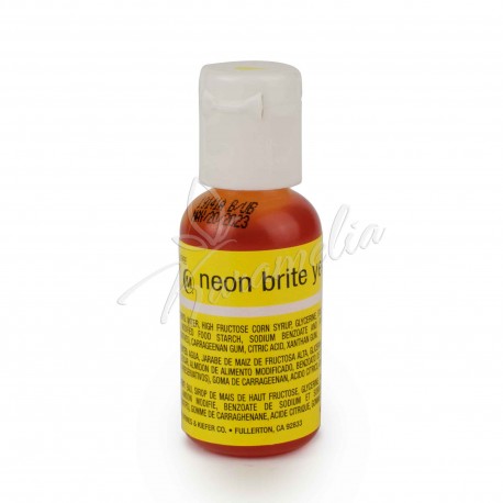 Барвник гелевий Chefmaster Liqua-Gel Neon Brite Yellow Жовтий неон 20 г