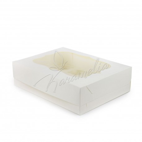 Коробка на 12 кексів з віконцем, біла, 340 * 250 * 90