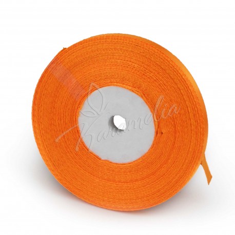 Лента атласная оранжевая 0,6 см рулон