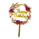 Топер акриловий "Happy birthday" з колосками
