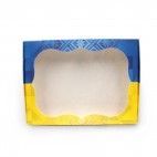 Коробка для пряників з вікном жовто-блакитна, 150*200*30