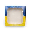 Коробка для пряників з вікном жовто-блакитна, 200*200*30