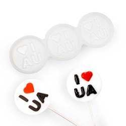 Молд для льодяників "I love UA"