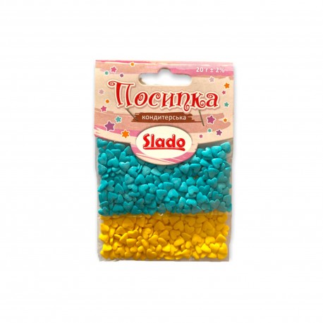 Посипка в стіках №16 фігурна патріотична (сердечка) 20 г