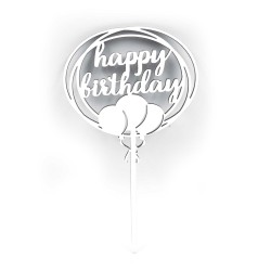 Топер ХДФ білий №18 “Happy Birthday”