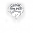 Топер ХДФ білий №18 “Happy Birthday”