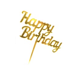 Топер "Happy Вirthday", золото