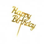 Топер "Happy Вirthday", золото