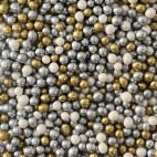 Посипка рисові кульки глазуровані мікс "Срібно-білий-золотий"