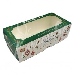 Коробка під кекс Штоллен 150*300*90 Новорічні олені