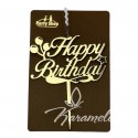 Топер акриловий "Happy birthday" золото, квадрати