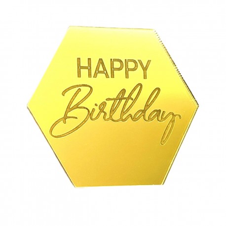 Топер монетка шестикутна "Happy Вirthday"