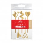 Набір золотих топерів "Сердечко" (5 шт)
