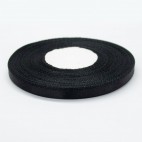 Стрічка атласна чорна 1,2 см рулон