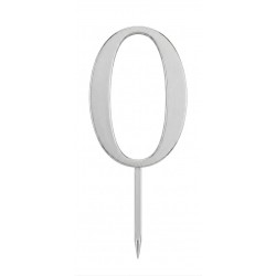 Топер №3 цифра 0 срібло