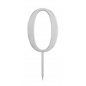 Топер №3 цифра 0 срібло