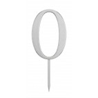 Топер №3 цифра 0 срібло