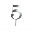 Топер №3 цифра 5 срібло