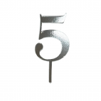 Топер №3 цифра 5 срібло